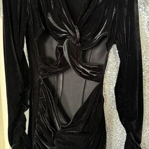 Elegant Black Velvet Dress